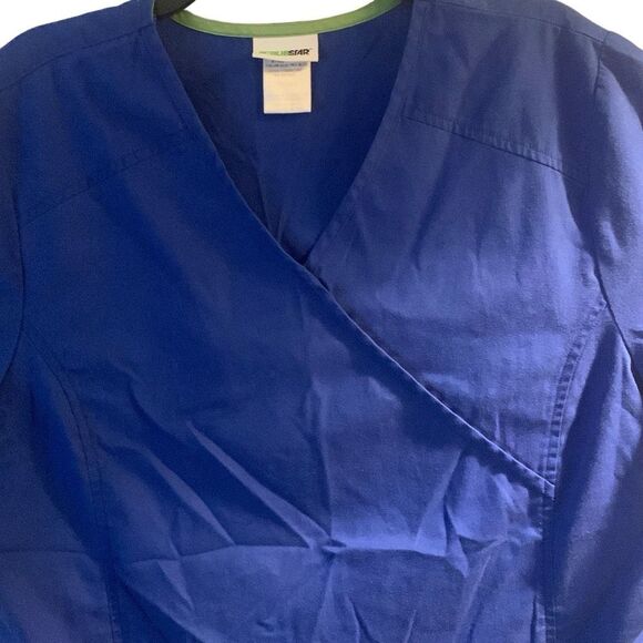 Pre Owned Women’s Scrubstar Scrub Scrubs Top in Casual Blue XL Get Comfort Style - Picture 6 of 7